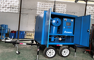 machine de traitement d'huile de transformateur mobile mtp-100 (6000lph) exportée vers l'afrique pays-gabon