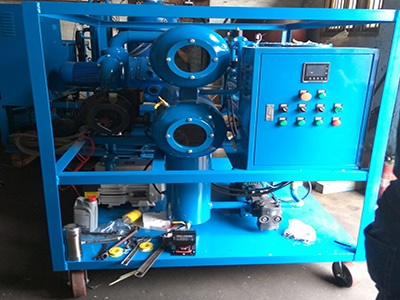 dvtp double étages machine de filtration d'huile de transformateur à vide